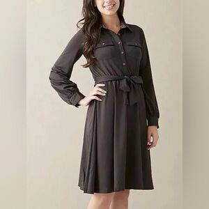 Matilda Jane Women's Black Belted Midi Dress Paint By Numbers Blot Dress Large